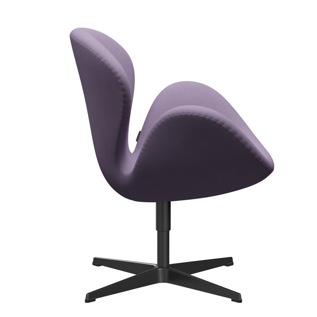 Fritz Hansen Swan Lounge Chair, Black Lacquered/Comfort White/Light Violet