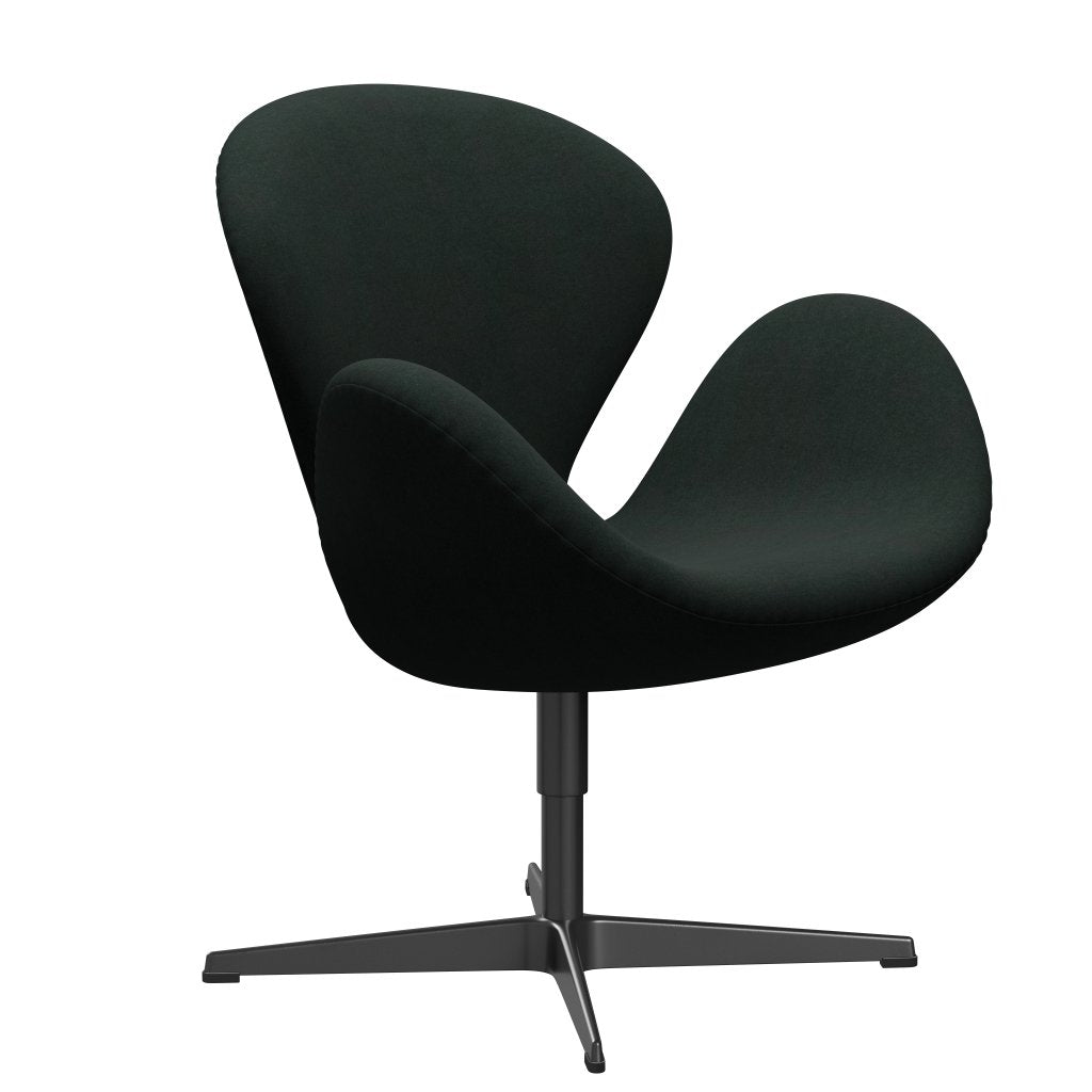 Fritz Hansen Swan Lounge Chair, Black Lacquered/Divina Charcoal