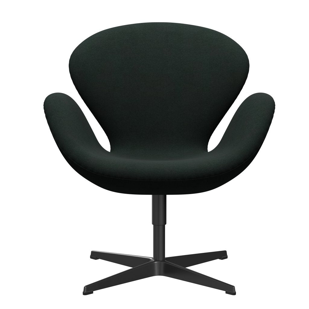 Fritz Hansen Swan Lounge Chair, Black Lacquered/Divina Charcoal