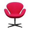 Fritz Hansen Swan Lounge Chair, Black Lacquered/Divina Pink Lipstick