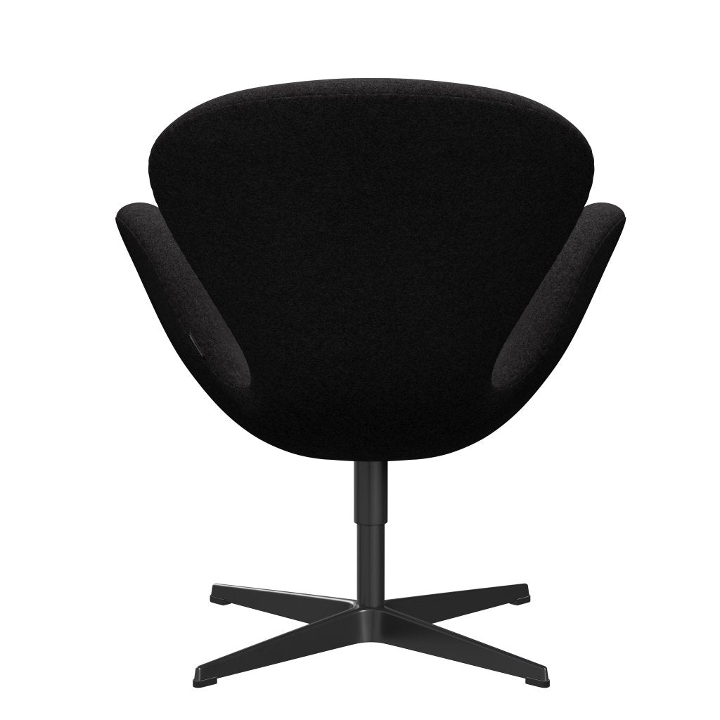Fritz Hansen Swan Lounge Chair, Black Lacquered/Divina Md Dark Grey