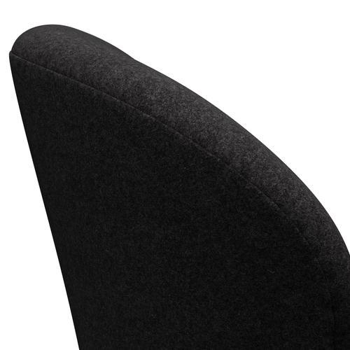 Fritz Hansen Swan Lounge stol, sort lakeret/divina MD mørkegrå