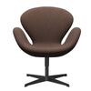 Fritz Hansen Swan Lounge Chair, Black Lacquered/Divina Md Hazelnut