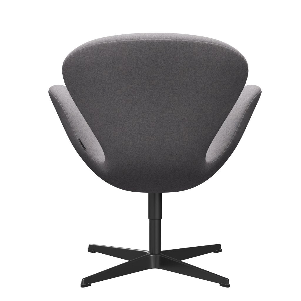 Fritz Hansen Swan Lounge Chair, Black Lacquered/Divina Md Cool Light Grey