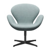 Fritz Hansen Swan Lounge Chair, Black Lacquered/Divina Md Mint