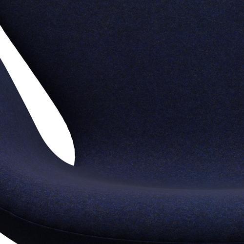 Fritz Hansen Swan Lounge Chair, Black Lacquered/Divina Md Midnight Blue