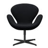 Fritz Hansen Swan Lounge Chair, Black Lacquered/Divina Md Black