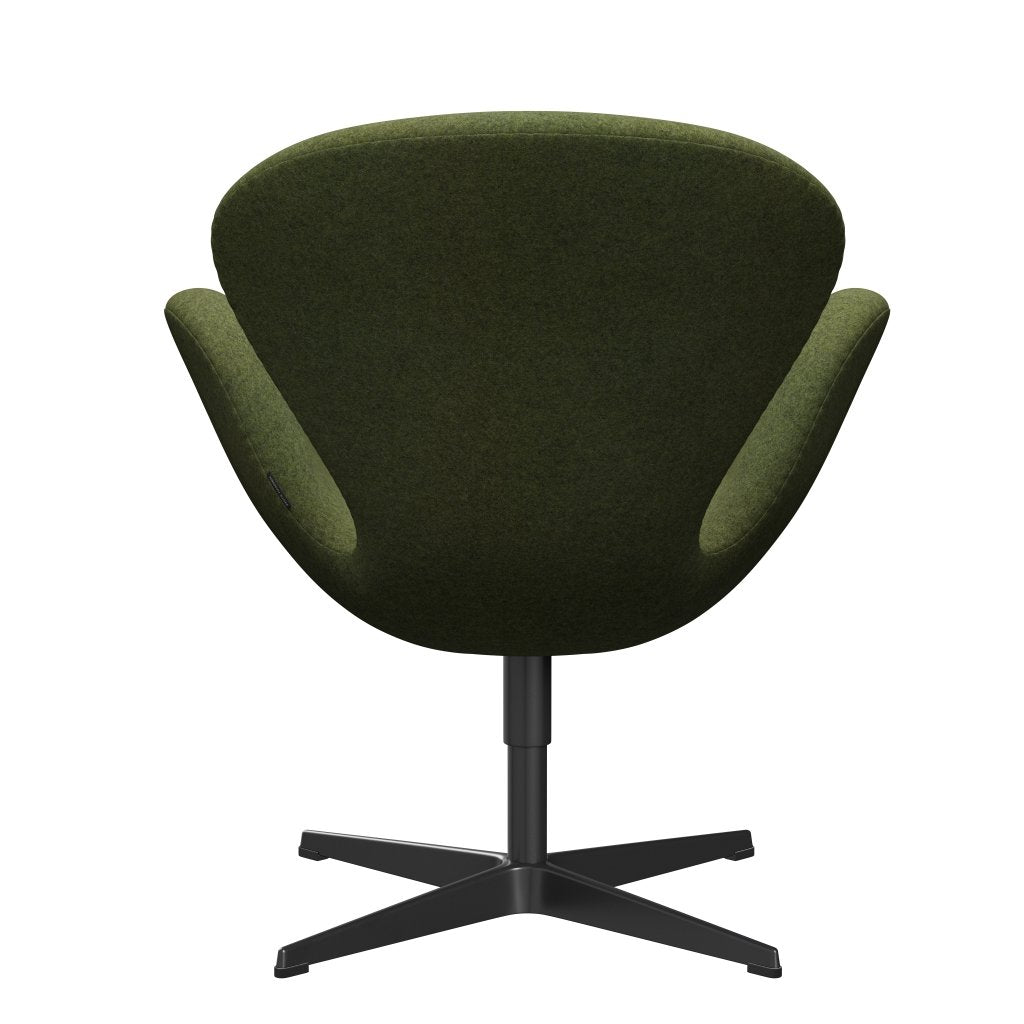 Fritz Hansen Swan Lounge Chair, Black Lacquered/Divina Md Wintergreen
