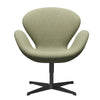 Fritz Hansen Swan Lounge Chair, Black Lacquered/Divina Md Soft Green