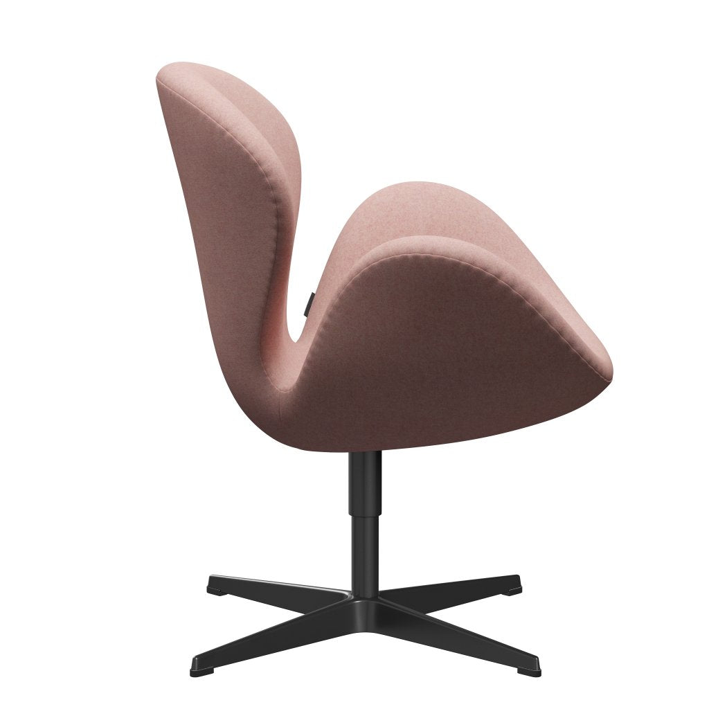 Fritz Hansen Swan Lounge Chair, Black Lacquered/Divina Md Pale Pink