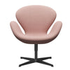 Fritz Hansen Swan Lounge Chair, Black Lacquered/Divina Md Pale Pink