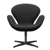 Fritz Hansen Swan Lounge Chair, Black Lacquered/Divina Melange Grey