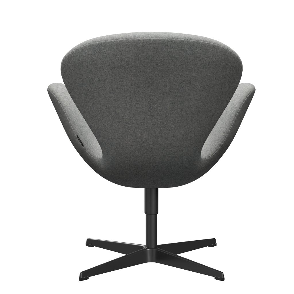 Fritz Hansen Swan Lounge Chair, Black Lacquered/Divina Melange Light Grey