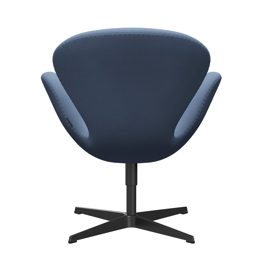 Fritz Hansen Swan Lounge Chair, Black Lacquered/Fame Grey Blue