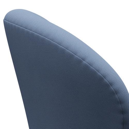 Fritz Hansen Swan Lounge Chair, Black Lacquered/Fame Grey Blue
