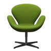 Fritz Hansen Swan Lounge Chair, Black Lacquered/Fame Green