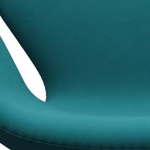 Fritz Hansen Swan Lounge Chair, Black Lacquered/Fame Green Turquoise