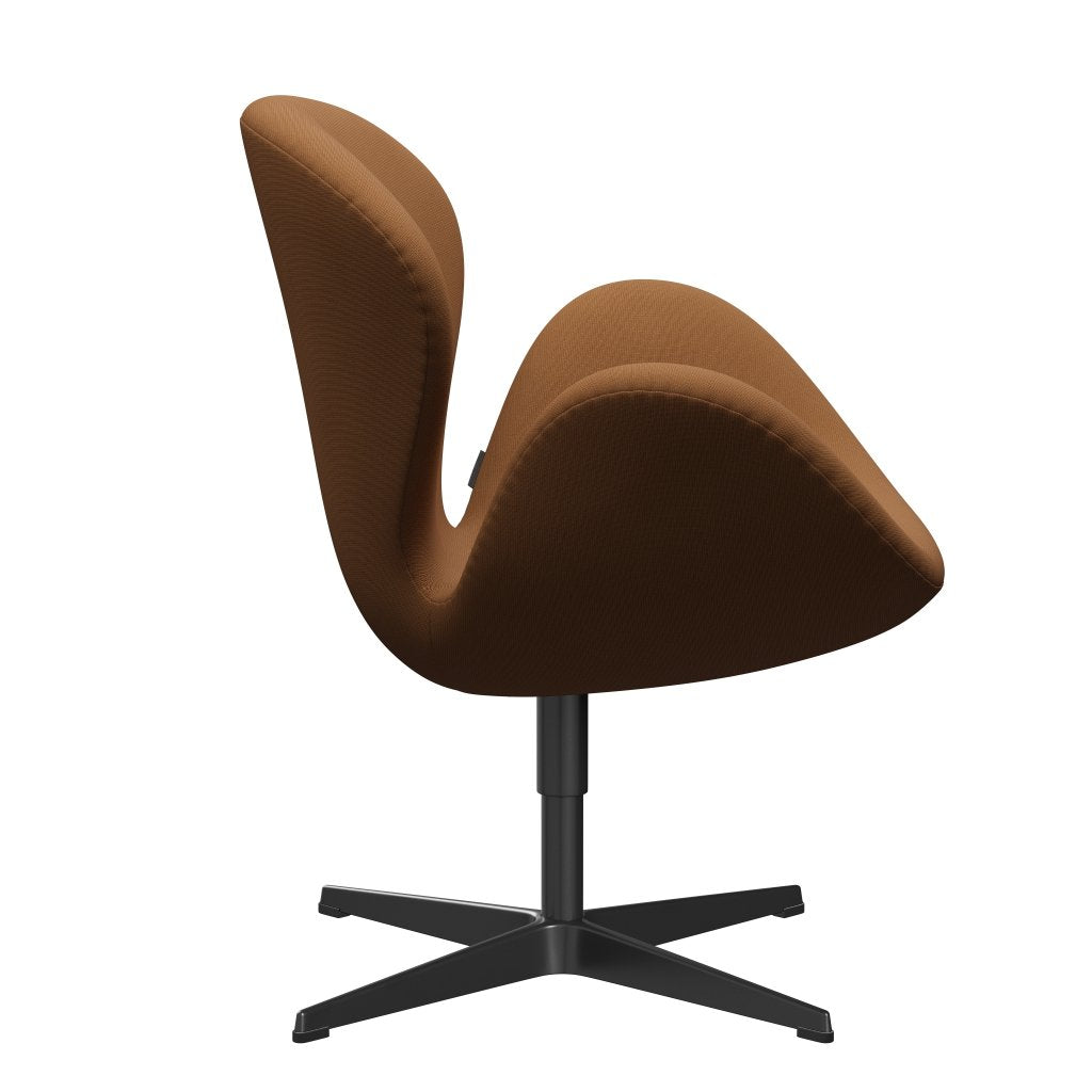 Fritz Hansen Swan Lounge Chair, Black Lacquered/Fame Light Brown (61131)