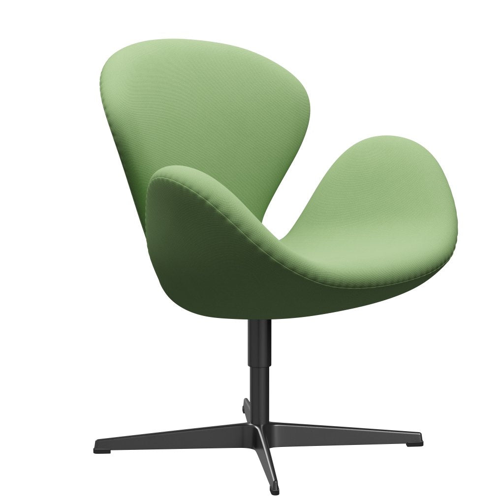 Fritz Hansen Swan Lounge Chair, Black Lacquered/Fame Light Green