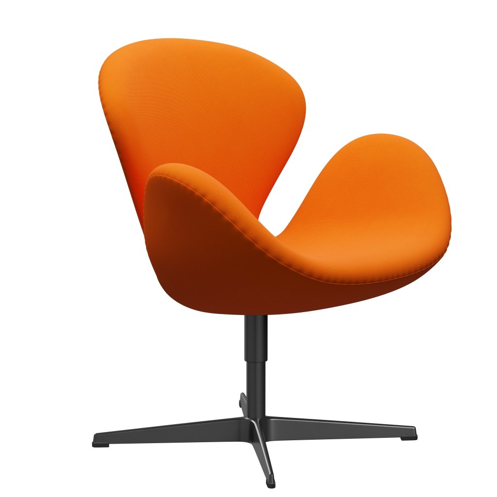 Fritz Hansen Swan Lounge Chair, Black Lacquered/Fame Orange (63077)
