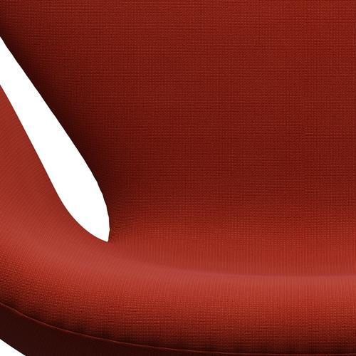 Fritz Hansen Swan Lounge Chair, Black Lacquered/Fame Orange Red
