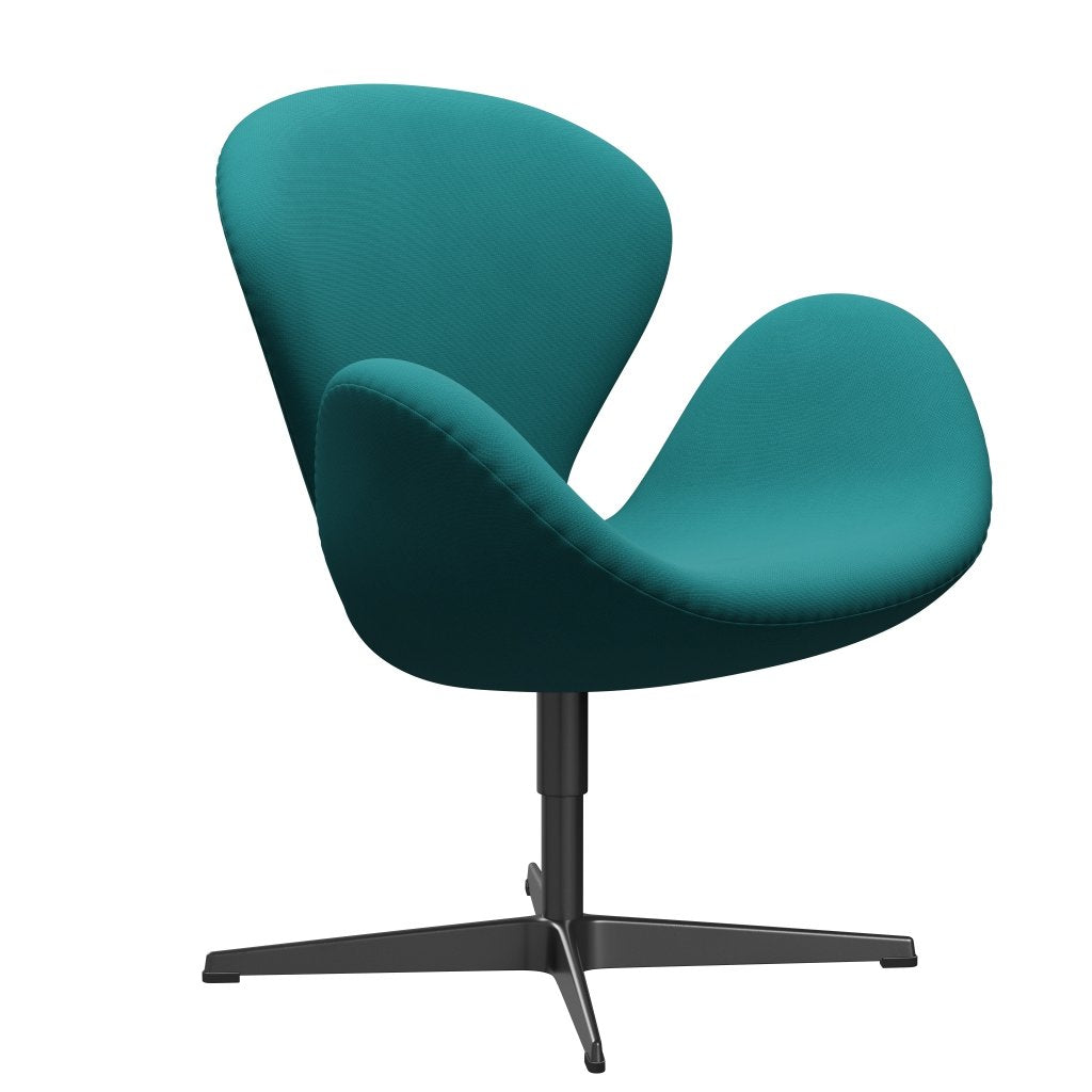 Fritz Hansen Swan Lounge Chair, Black Lacquered/Fame Turquoise (67016)