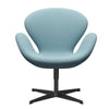 Fritz Hansen Swan Lounge Chair, Black Lacquered/Fame Turquoise Light