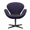 Fritz Hansen Swan Lounge Chair, Black Lacquered/Fame Violet Dark