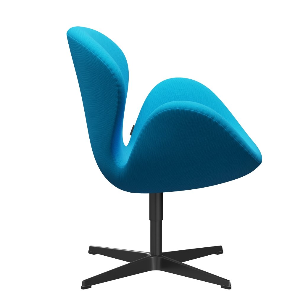Fritz Hansen Swan Lounge Chair, Black Lacquered/Fame Warm Turquoise