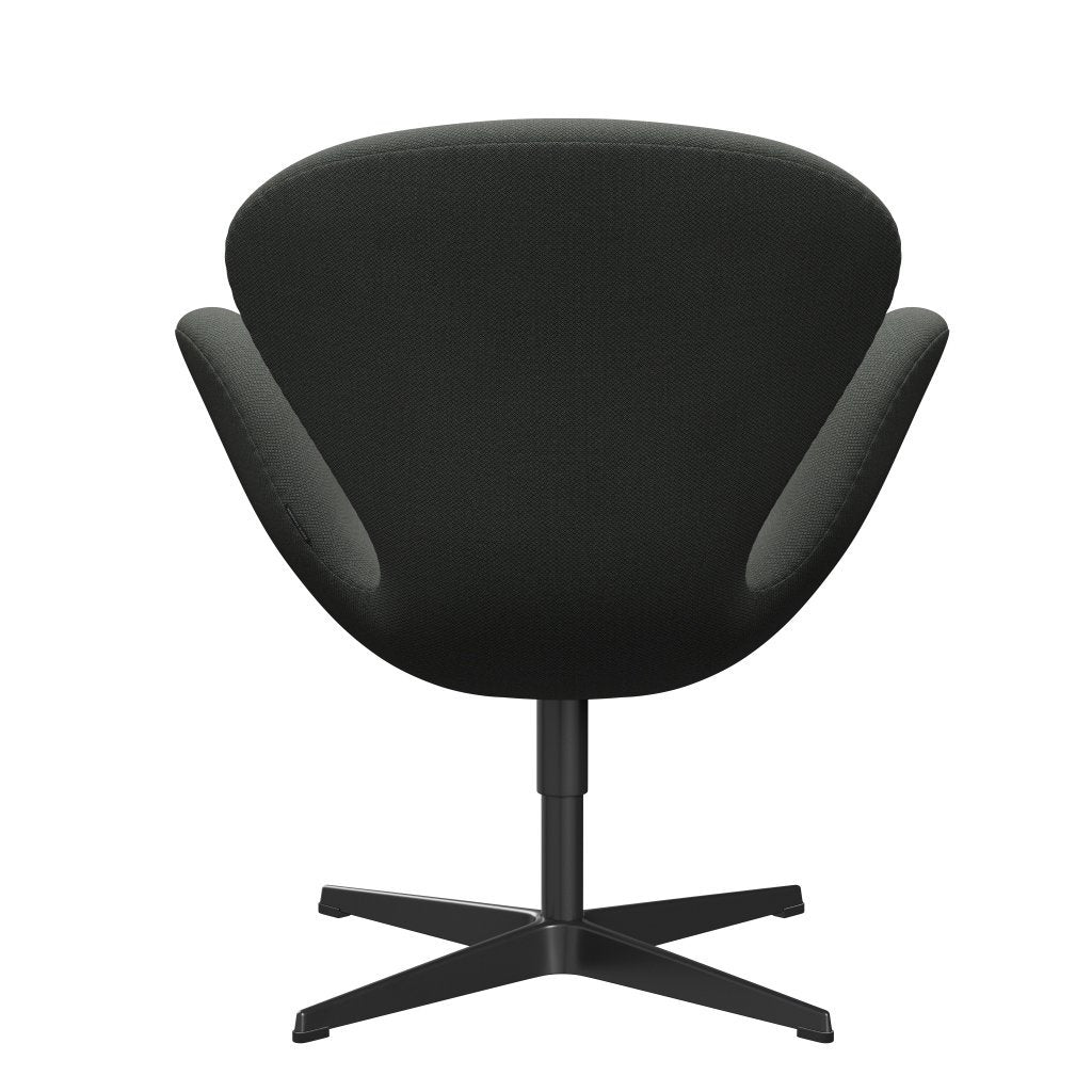 Fritz Hansen Swan Lounge Chair, Black Lacquered/Fiord Brown/Grey