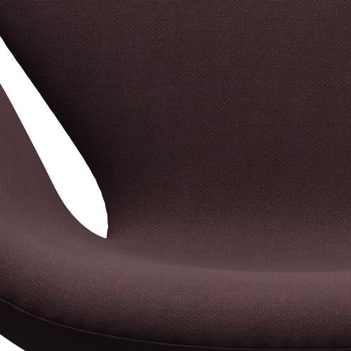 Fritz Hansen Swan Lounge Chair, Black Lacquered/Fiord Burgundy