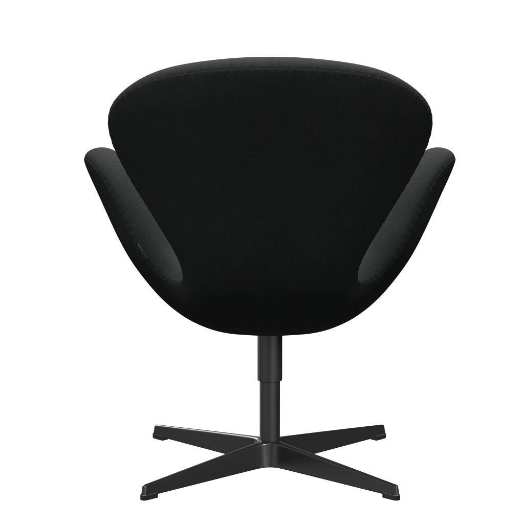 Fritz Hansen Swan Lounge Chair, Black Lacquered/Fiord Charcoal Grey