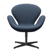 Fritz Hansen Swan Lounge stol, sort lakeret/fiord mørk konstruktion/grå