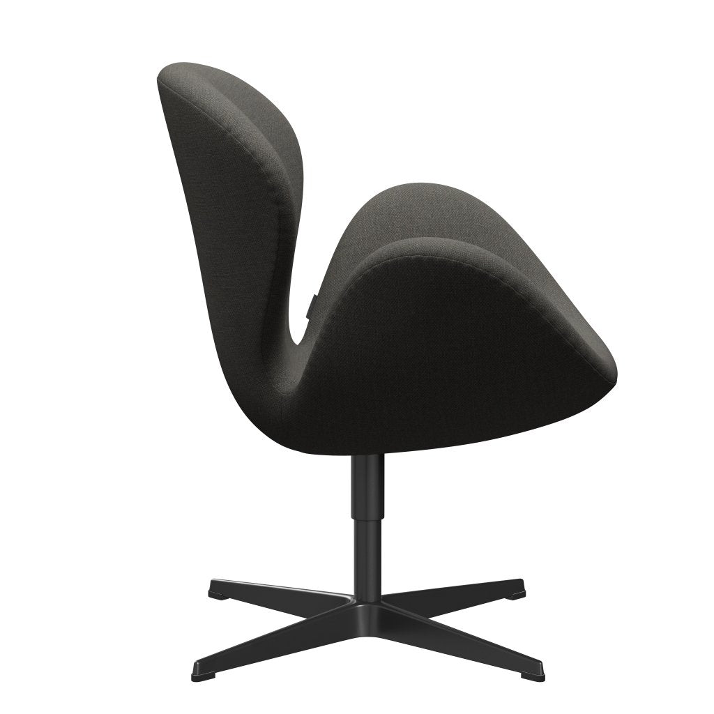 Fritz Hansen Swan Lounge stol, sort lakeret/fiord mørkegrå/sten