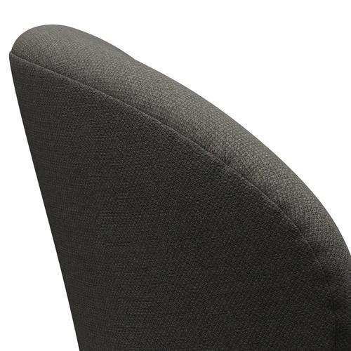 Fritz Hansen Swan Lounge Chair, Black Lacquered/Fiord Dark Grey/Stone