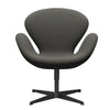 Fritz Hansen Swan Lounge Chair, Black Lacquered/Fiord Dark Grey/Stone