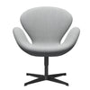 Fritz Hansen Swan Lounge Chair, Black Lacquered/Fiord Grey/Medium Grey