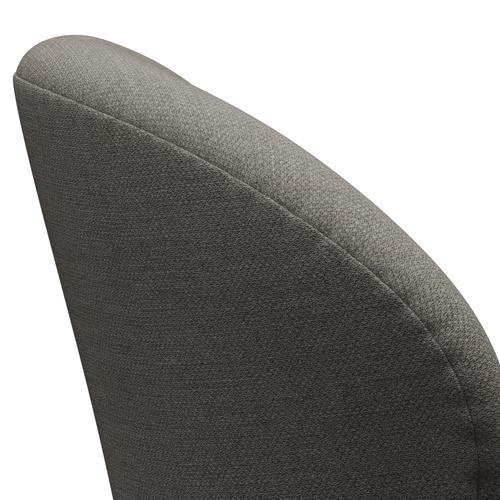 Fritz Hansen Swan Lounge Chair, Black Lacquered/Fiord Grey/Stone