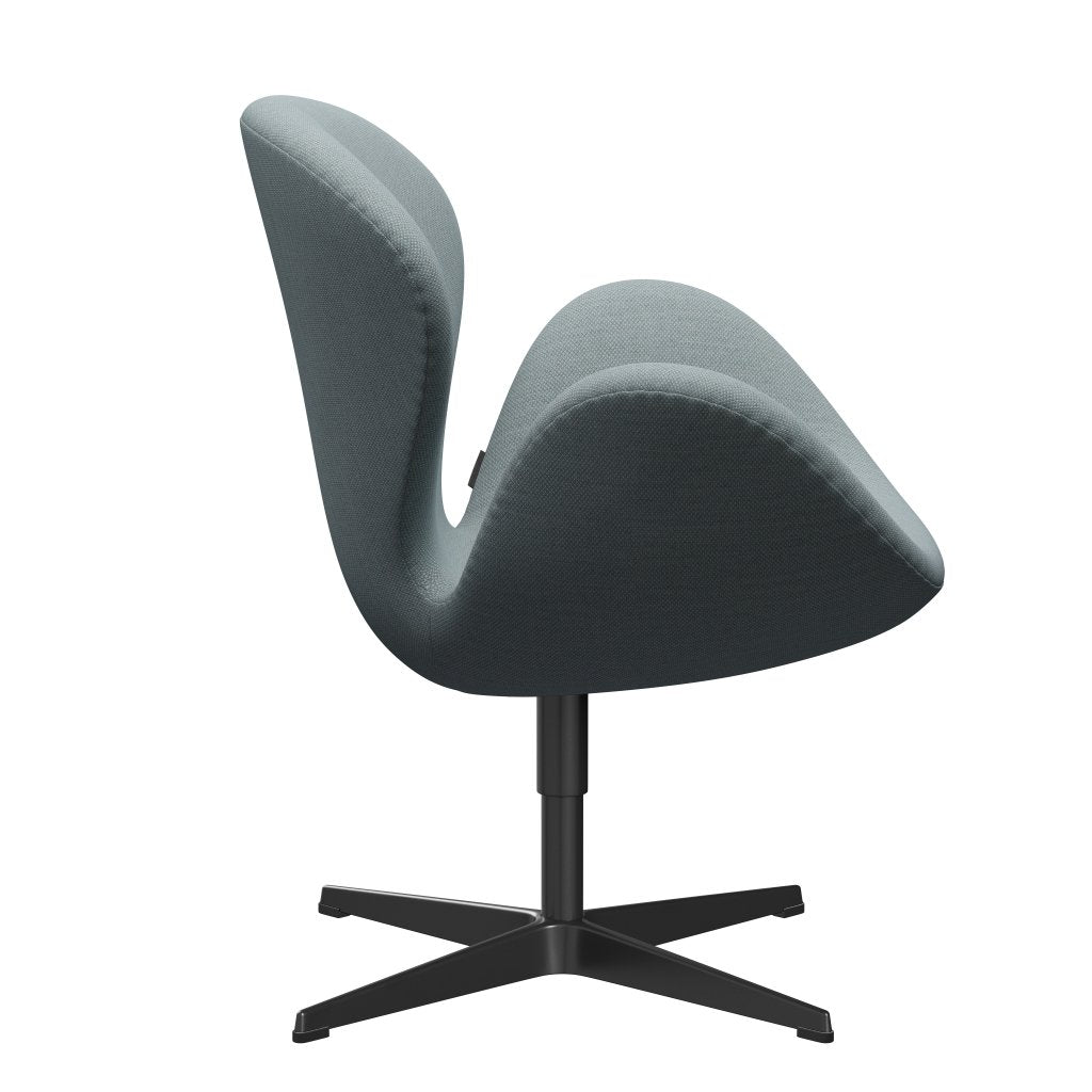 Fritz Hansen Swan Lounge stol, sort lakeret/fiord grøn/blå/sten