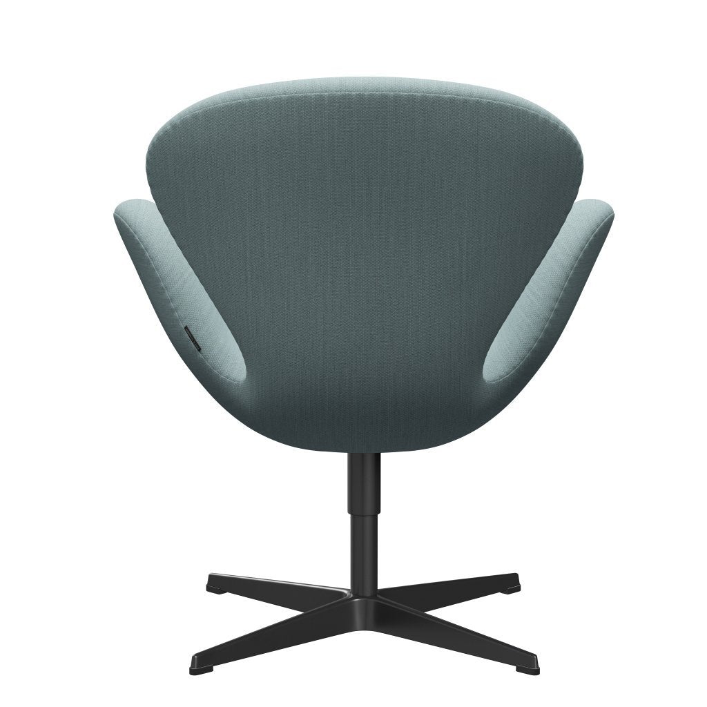 Fritz Hansen Swan Lounge stol, sort lakeret/fiord lyseblå/sten
