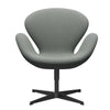 Fritz Hansen Swan Lounge Chair, Black Lacquered/Fiord Medium Grey