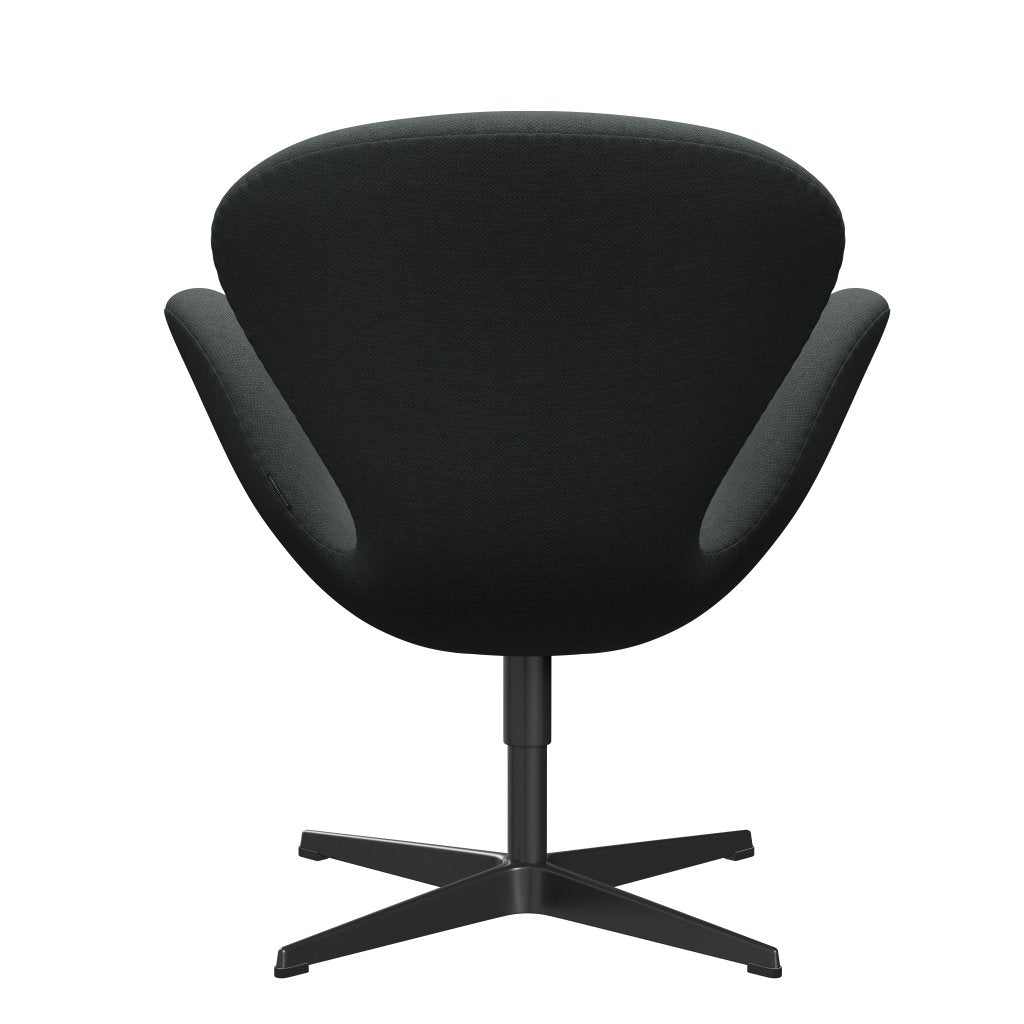 Fritz Hansen Swan Lounge stol, sort lakeret/fiord medium grå/mørkegrå