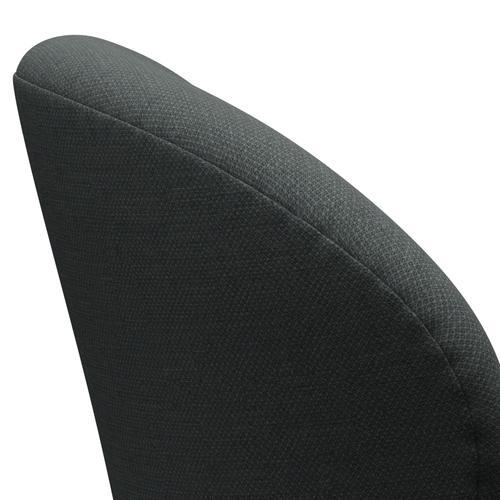 Fritz Hansen Swan Lounge Chair, Black Lacquered/Fiord Medium Grey/Dark Grey