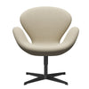Fritz Hansen Swan Lounge Chair, Black Lacquered/Fiord Natural Sand