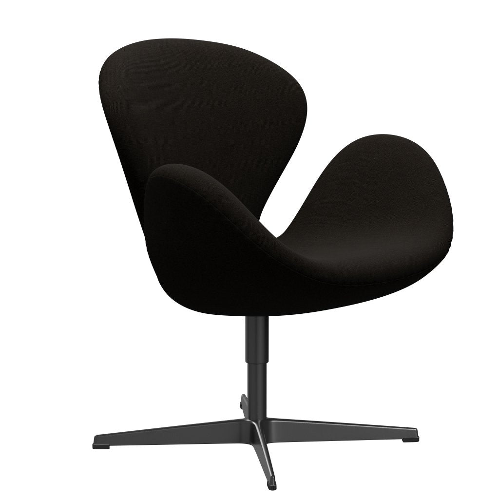 Fritz Hansen Swan Lounge Chair, Black Lacquered/Hallingdal Dark Brown