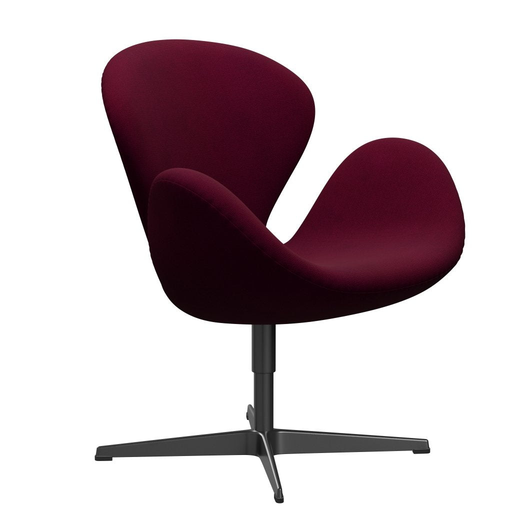 Fritz Hansen Swan Lounge Chair, Black Lacquered/Hallingdal Pink Dark