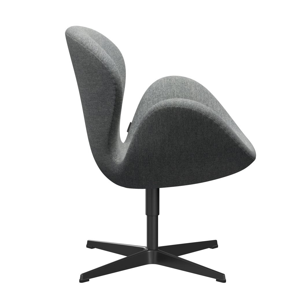 Fritz Hansen Swan Lounge stol, sort lakeret/Hallingdal hvid grå