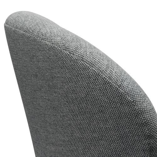 Fritz Hansen Swan Lounge Chair, Black Lacquered/Hallingdal White Grey