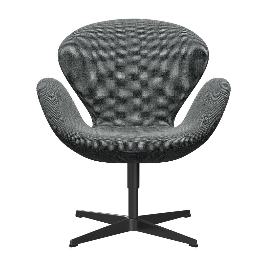 Fritz Hansen Swan Lounge Chair, Black Lacquered/Hallingdal White Black