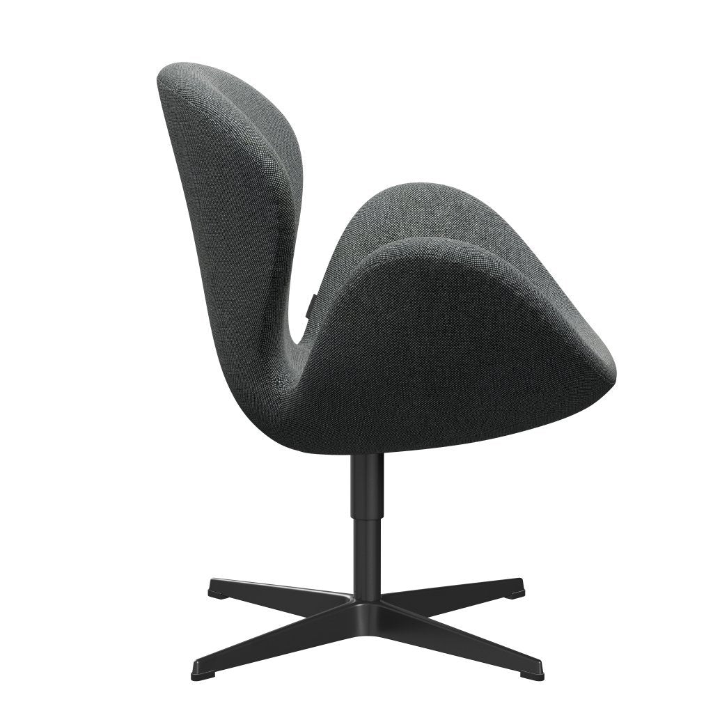 Fritz Hansen Swan Lounge Chair, Black Lacquered/Hallingdal White/Brown